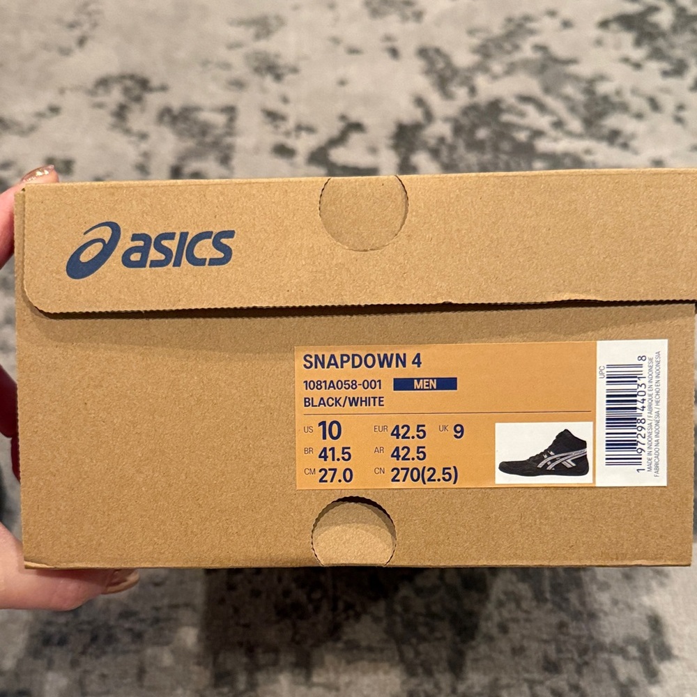 ASICS Black Snapdown 4 Wrestling Shoes SZ 10 - worn 2X - Picture 2 of 7